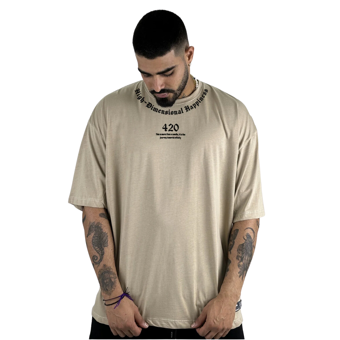 420 BEIGE OVERSIZED TEE